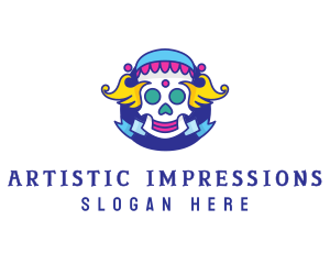 Colorful Skull Costume logo design