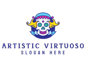 Colorful Skull Costume logo design