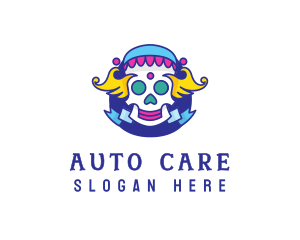 Colorful Skull Costume logo design