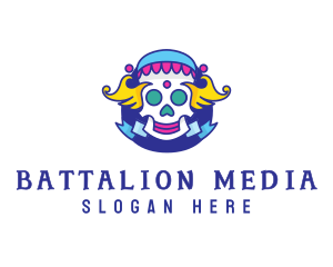 Colorful Skull Costume logo design