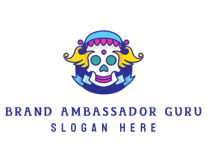 Colorful Skull Costume logo design