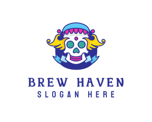 Colorful Skull Costume logo design