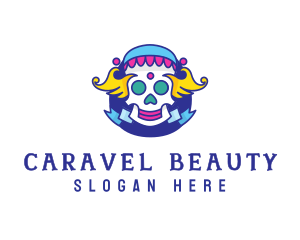 Colorful Skull Costume logo design