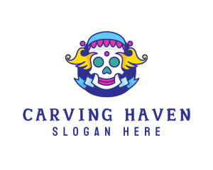 Colorful Skull Costume logo design