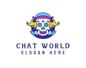 Colorful Skull Costume logo design