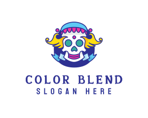 Colorful Skull Costume logo design