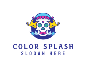 Colorful Skull Costume logo design