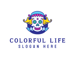 Colorful Skull Costume logo design