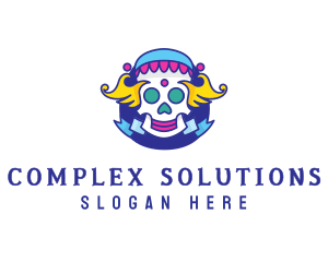 Colorful Skull Costume logo design