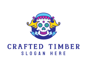 Colorful Skull Costume logo design