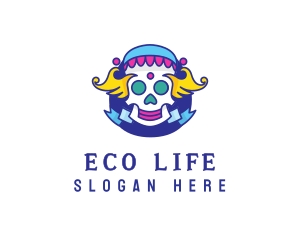 Colorful Skull Costume logo design