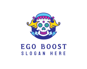 Colorful Skull Costume logo design