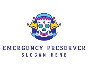 Colorful Skull Costume logo design