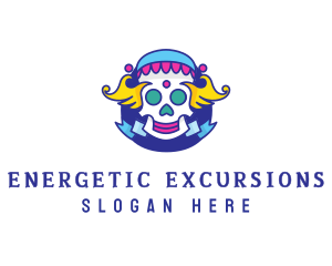 Colorful Skull Costume logo design