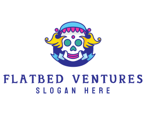 Colorful Skull Costume logo design