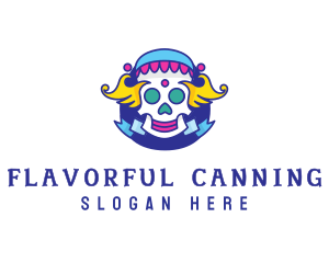 Colorful Skull Costume logo design