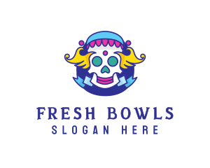 Colorful Skull Costume logo design