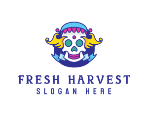 Colorful Skull Costume logo design