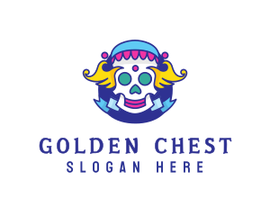 Colorful Skull Costume logo design