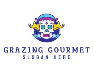 Colorful Skull Costume logo design