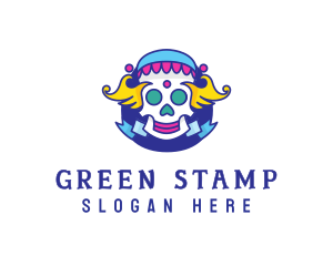 Colorful Skull Costume logo design