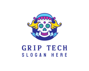 Colorful Skull Costume logo design