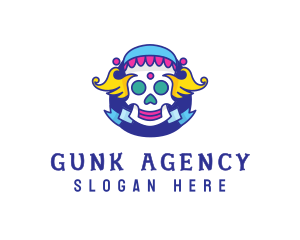 Colorful Skull Costume logo design