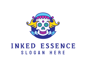 Colorful Skull Costume logo design