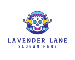 Colorful Skull Costume logo design