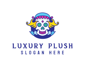 Colorful Skull Costume logo design