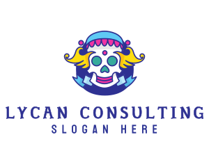 Colorful Skull Costume logo design