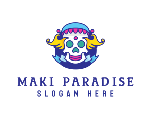 Colorful Skull Costume logo design