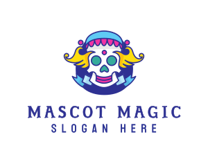 Colorful Skull Costume logo design