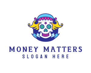 Colorful Skull Costume logo design