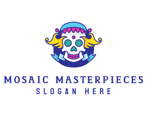 Colorful Skull Costume logo design