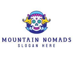 Colorful Skull Costume logo design