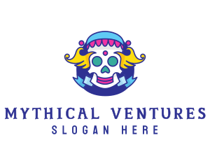 Colorful Skull Costume logo design