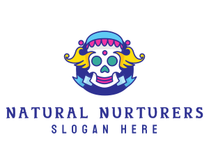 Colorful Skull Costume logo design