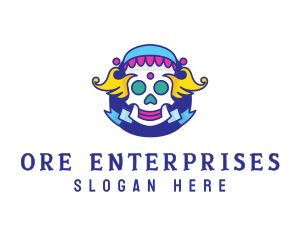 Colorful Skull Costume logo design