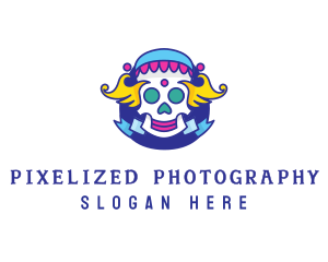 Colorful Skull Costume logo design