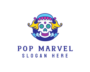 Colorful Skull Costume logo design