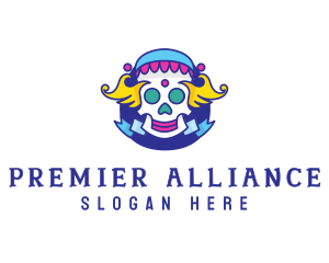 Colorful Skull Costume logo design