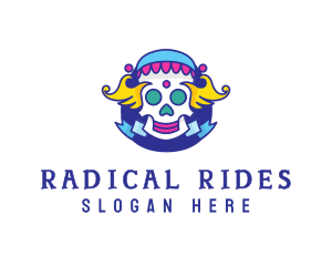 Colorful Skull Costume logo design