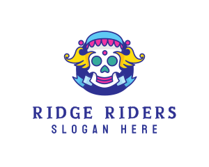 Colorful Skull Costume logo design