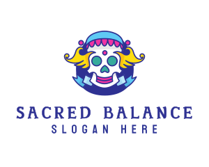 Colorful Skull Costume logo design