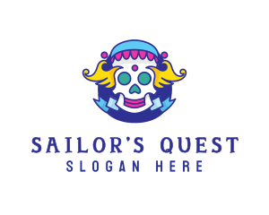 Colorful Skull Costume logo design