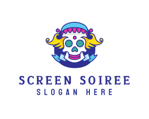 Colorful Skull Costume logo design