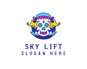 Colorful Skull Costume logo design