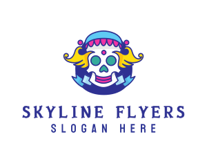 Colorful Skull Costume logo design