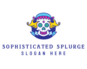 Colorful Skull Costume logo design